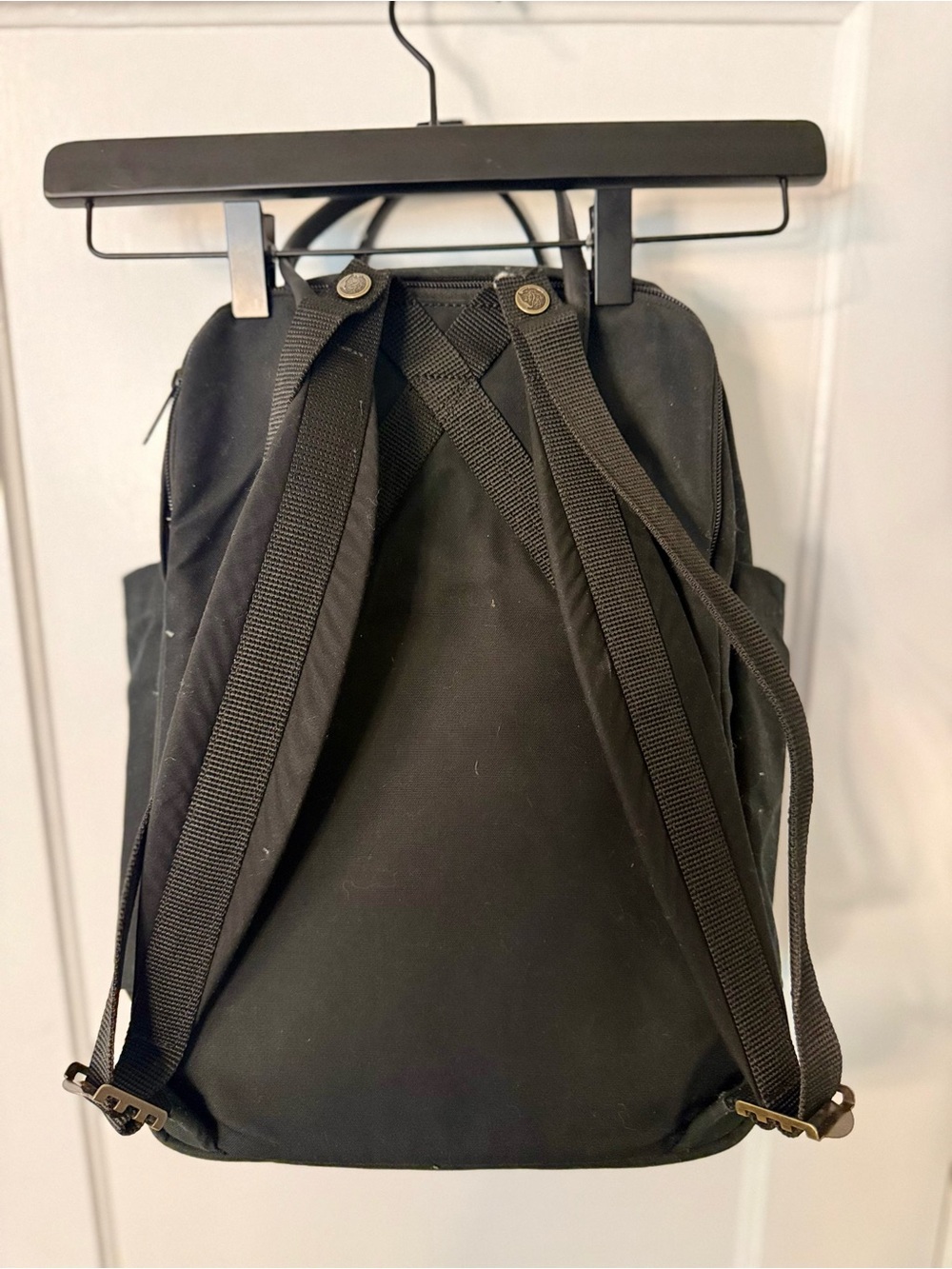 Fjallraven Kånken Black Leather-Trim Backpack - Picture 2 of 7
